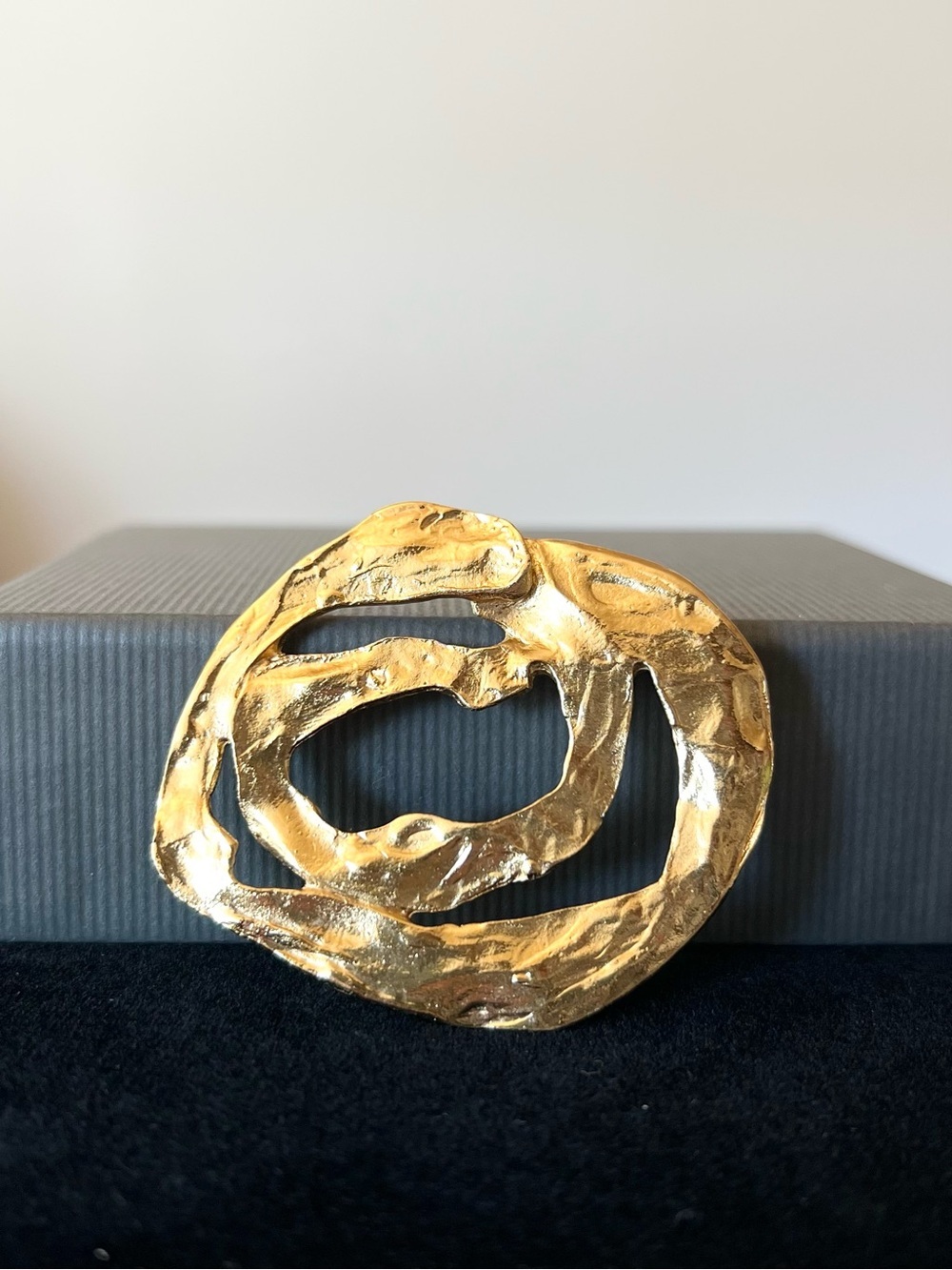 Vintage Yves Saint Laurent Brooch Modernist Style ABSTRACT COILED SNAKE BROOCH